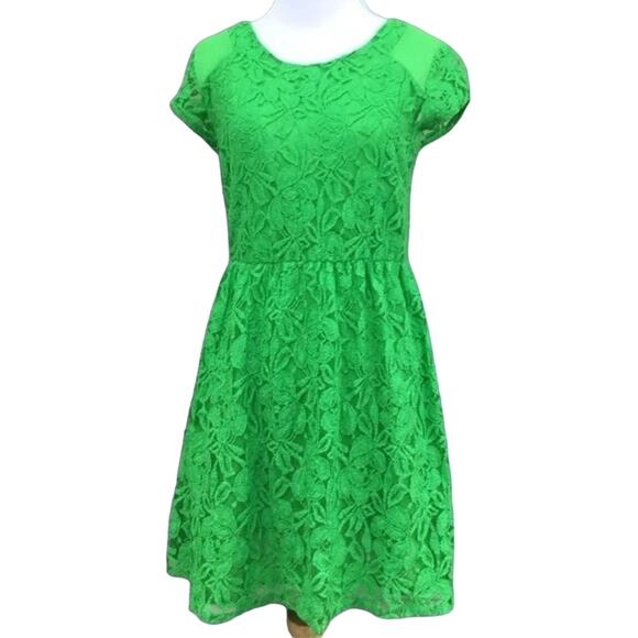 NWT Anthropologie Coincidence & Chance Green Lace mini Dress Retail 79.00  M - Picture 1 of 5